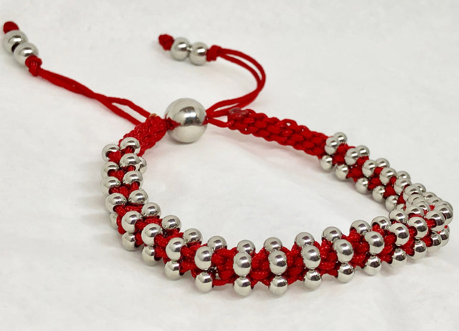 Stainless Steel Bracelet Red Cord