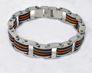 Stainless Steel Rubber Cool Bracelet Mens