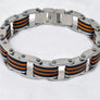 Stainless Steel Rubber Cool Bracelet Mens