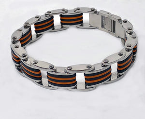 Stainless Steel Rubber Cool Bracelet Mens