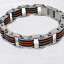 Stainless Steel Rubber Cool Bracelet Mens