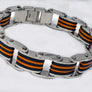 Stainless Steel Rubber Cool Bracelet Mens