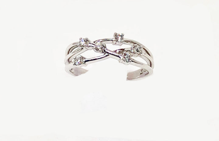 Free Flow Diamond Ring 14 Karat White Gold