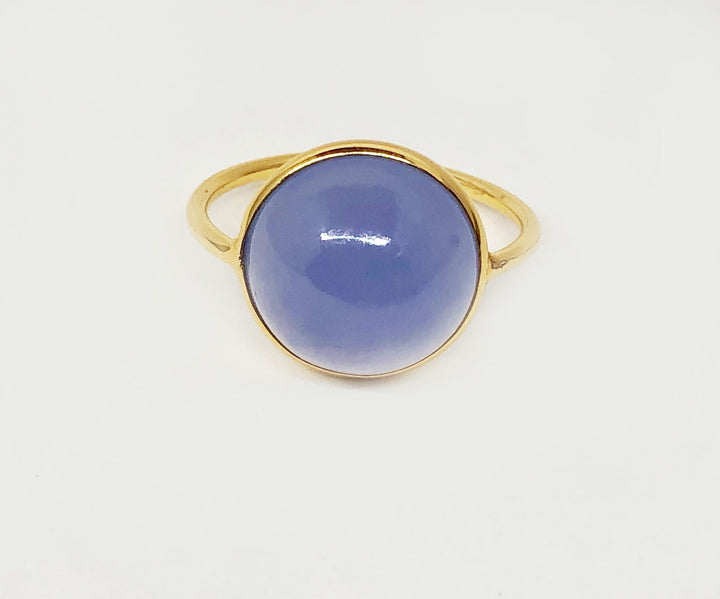 Blue Calcedony Ring 18 Karat Ring