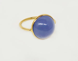 Blue Calcedony Ring 18 Karat Ring