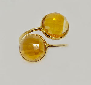 Natural Citrine Ring 18 Karat Yellow Gold