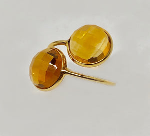 Natural Citrine Ring 18 Karat Yellow Gold
