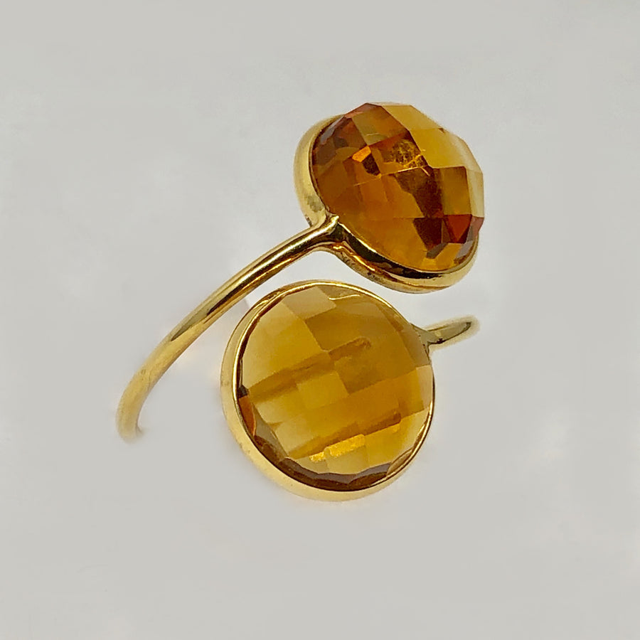 Natural Citrine Ring 18 Karat Yellow Gold