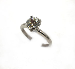 Solitaire Round Diamond Ring 14K Gold