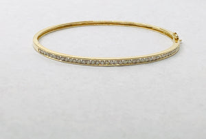 Bangle Diamond Bracelet 14 Karat Yellow Gold