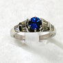 Sapphire and Diamond Ring 14 Karat White Gold