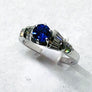 Sapphire and Diamond Ring 14 Karat White Gold