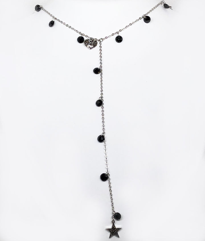 Stars And Moon Necklace Natural Beads Sterling Silver