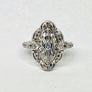 Vintage Filigree Diamond Ring 14 Karat White Gold