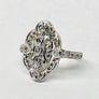 Vintage Filigree Diamond Ring 14 Karat White Gold