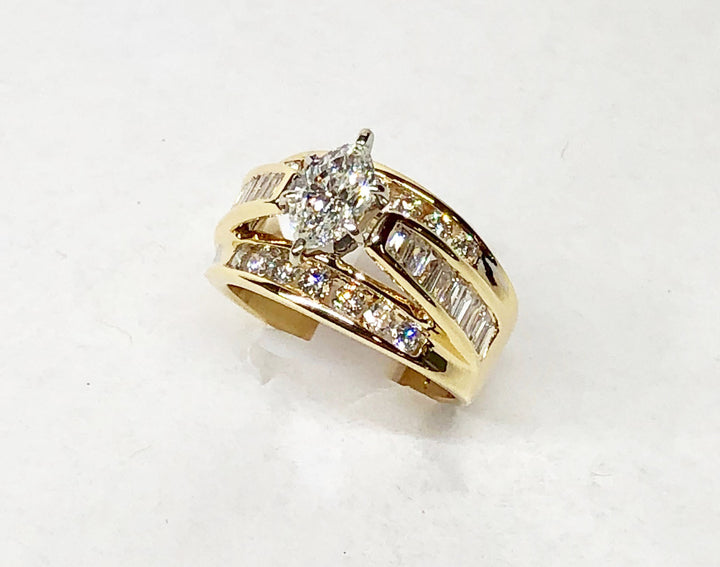 Marqui Diamond Band 14 Karat Yellow Gold