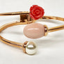 Rebecca Bracelet Pearl Pink Coral Red Rose