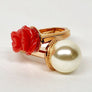 Rebecca Pearl and Rose Ring 18K Plated