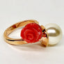 Rebecca Pearl and Rose Ring 18K Plated