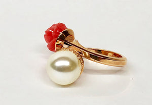 Rebecca Pearl and Rose Ring 18K Plated