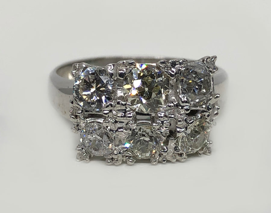 Fashion Diamond Ring in 14 Karat White Gold