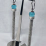 Rebecca Aqua Dangle Earrings 18 Karat White Gold Plating