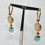 Rebecca Aqua Blue Earrings 18 Karat Yellow Gold Plating