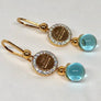 Rebecca Aqua Blue Earrings 18 Karat Yellow Gold Plating