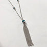 Rebecca Aqua Blue Necklace 18K White Gold Plating