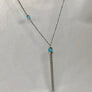 Rebecca Aqua Blue Necklace 18K White Gold Plating