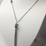 Rebecca Aqua Blue Necklace 18K White Gold Plating
