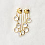 Moon Stone Earrings Dangle in 18 Karat Yellow Gold