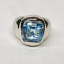 Blue Topaz Ring 18 Karat White Gold