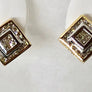 Diamond Earrings princess Cut 14 Karat Yellow Gold Square