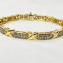 Diamond Bracelet 2.5 Carats 14 Karat Yellow Gold Hug & Kisses