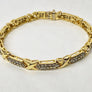 Diamond Bracelet 2.5 Carats 14 Karat Yellow Gold Hug & Kisses