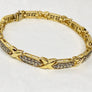 Diamond Bracelet 2.5 Carats 14 Karat Yellow Gold Hug & Kisses