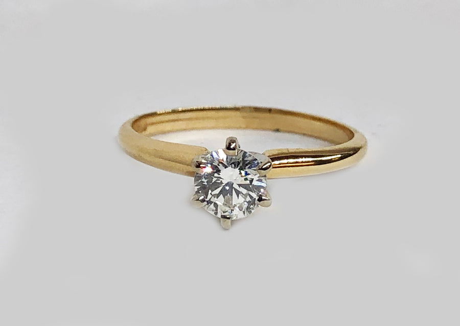 Engagement Diamond Ring 14 Karat Yellow Gold