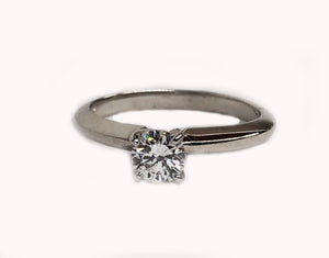 Engagement Solitaire Diamond Ring 14K White Gold
