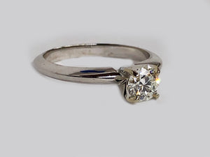 Engagement Solitaire Diamond Ring 14Karat White Gold