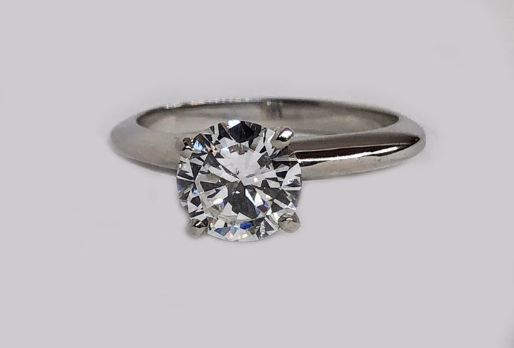 Engagement Diamond Ring 14 Karat White Gold
