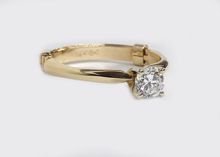 Engagement Diamond Ring 14 Karat Yellow Gold