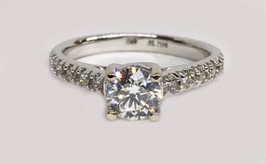 Engagement Diamond Ring 14 Karat White Gold