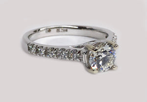 Engagement Diamond Ring 14 Karat White Gold