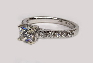 Engagement Diamond Ring 14 Karat White Gold