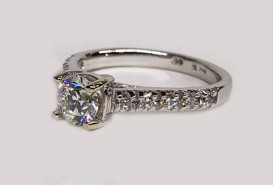 Engagement Diamond Ring 14 Karat White Gold