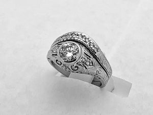 Diamond Estate Ring Victorian in 14 Karat White Gold