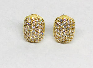 Pave Diamond Earrings 18 Karat Gold
