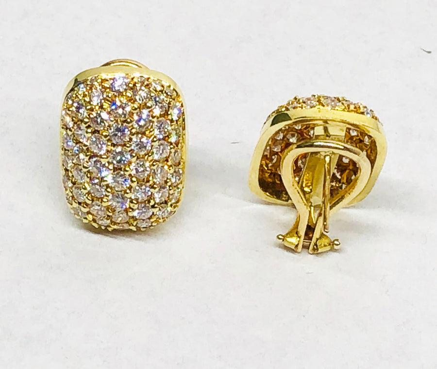 Pave Diamond Earrings 18 Karat Gold