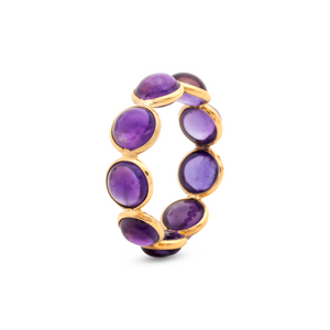 Amathyst Stackable Ring in 18 Karat Yellow Gold